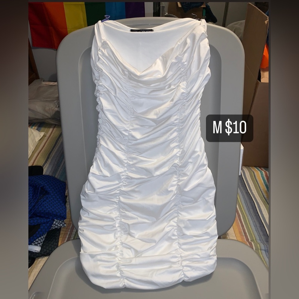 White M pullover mini dress